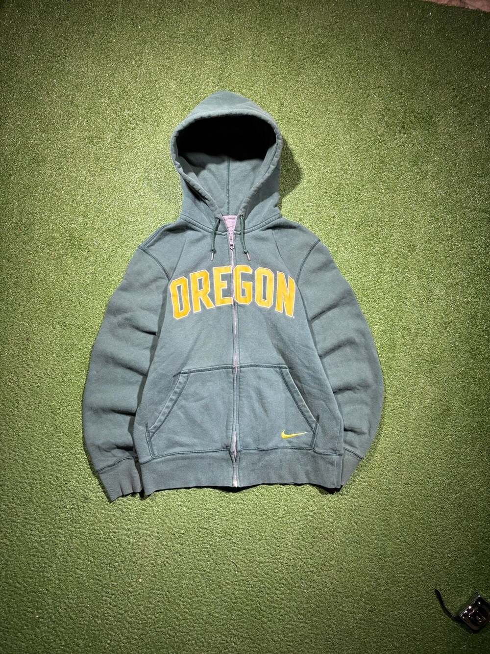 Nike Oregon Ducks University Full-Zip embroidered spell out green Sweatshirt